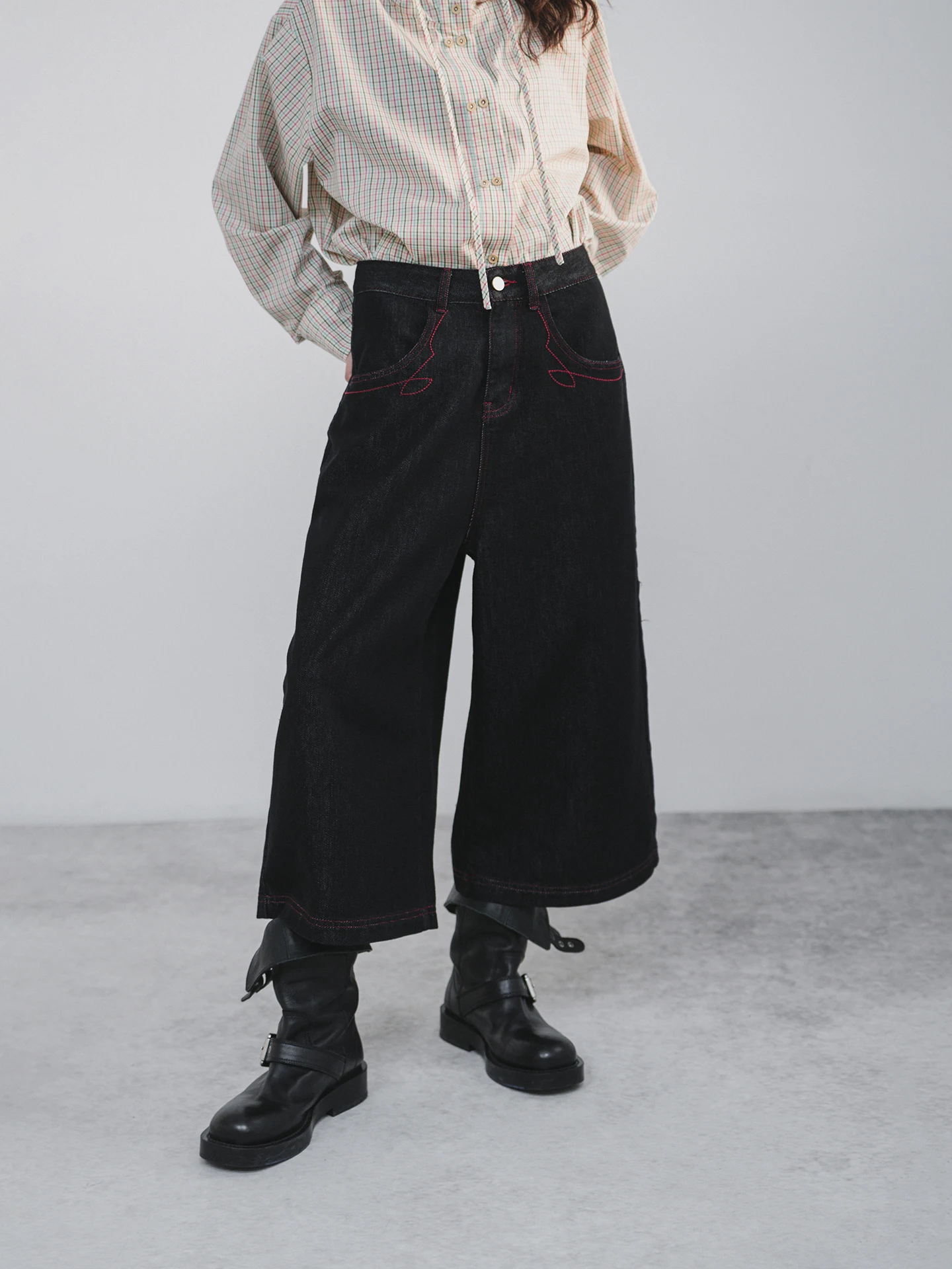 

Original Blue Wide Leg Jeans Women's Loose Fit Spring Summer Casual Cotton Breathable Deep Color Fashionable Pocket Detail