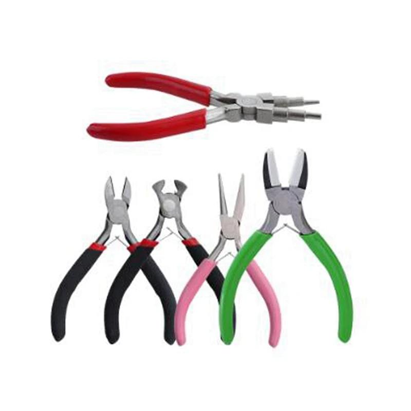 5Pcs Mini Jewelry Pliers DIY Jewelry Tools Equipments For Jewelry Carbon Steel Curved Nose Pliers Use Ring Make