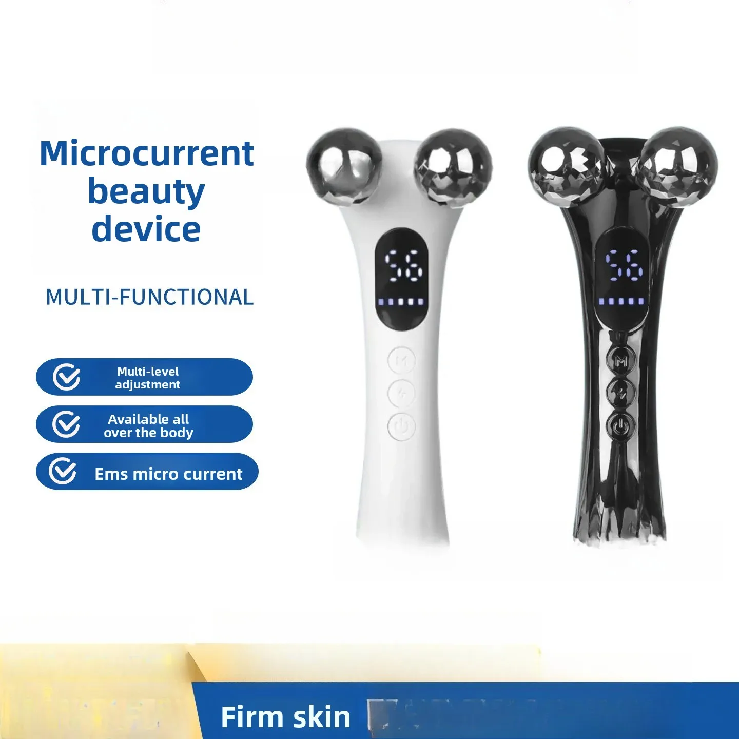 

Микротоковый валик для лица EMS, массажер V-Lift для похудения и укрепления, перезаряжаемое косметическое устройство для лица для домашнего использования