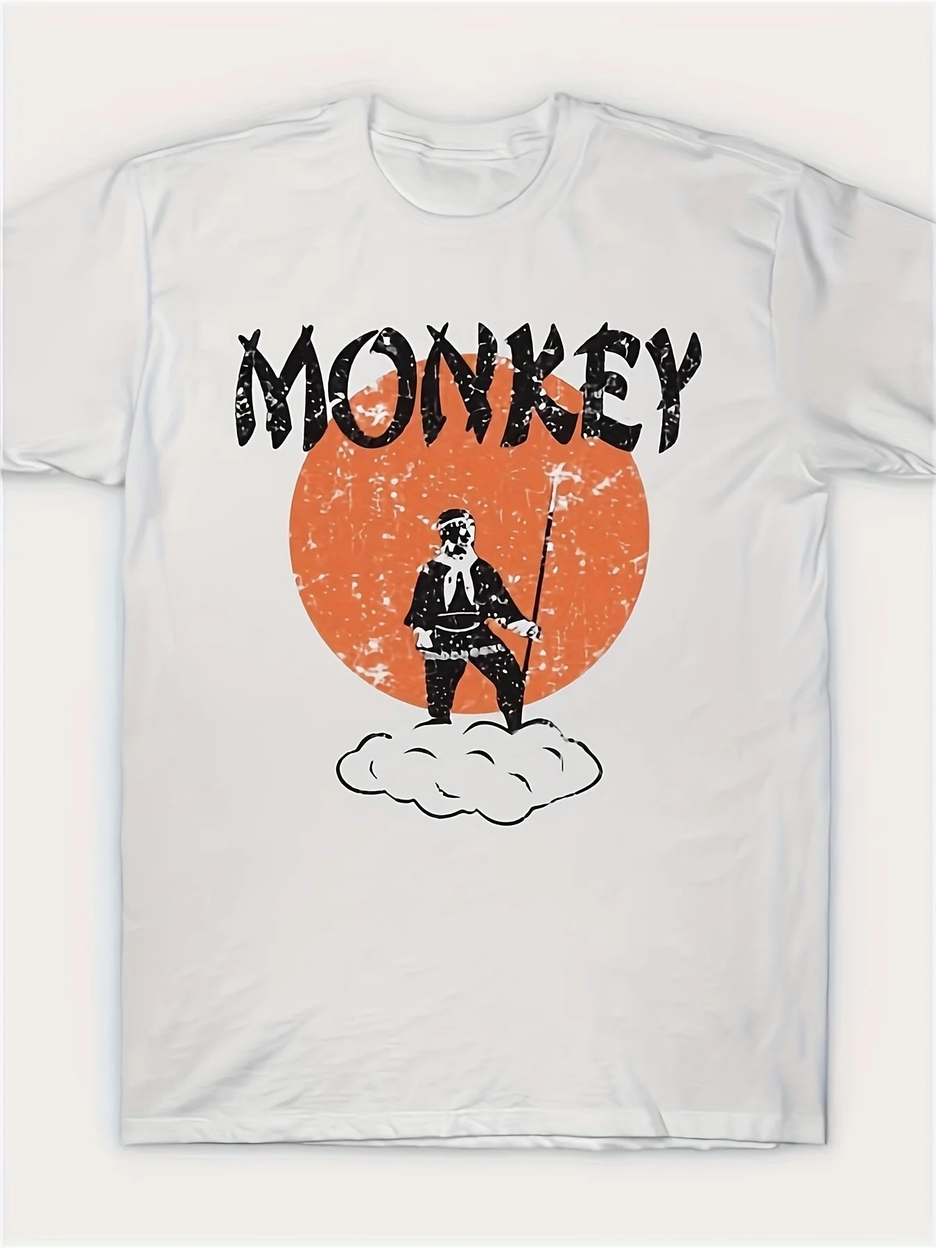 Retro Monkey Magic Graphic T 100 Overd with Bold Orange Black Design Soft and Comfortable for Sports Travel Casual Daily Wear