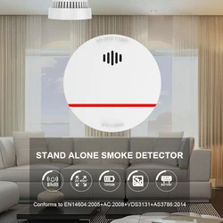 CPvan Smoke Detector Sensor Fire Alarm Protection Equipment With 10 Years Battery CE Certified EN14604 Approval Firefighters