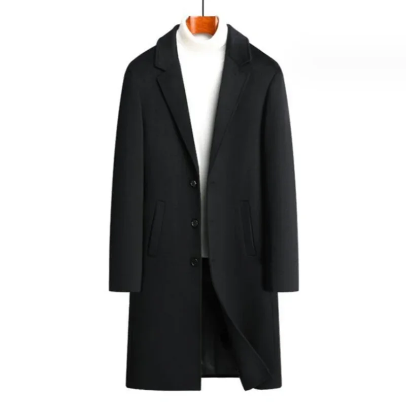 

2024 High Quality Wool Coat Men's Mid-length Autumn/Winter Thickened Warm Trench Coat Men's Business Casual Wool Coat