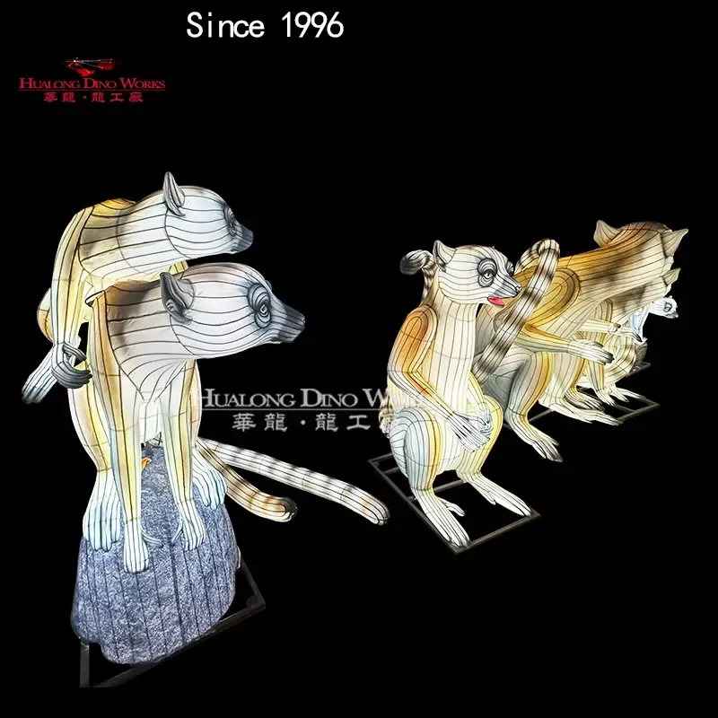 Festival Lanterns Chinese Traditional Fabric Animated LED Lights Life Size Lantern Art Installations Graduation Valentine's