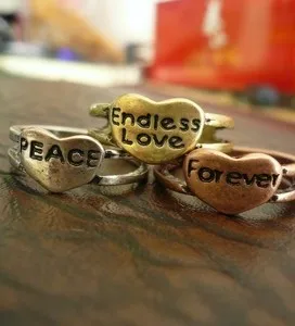 Wholesale Simple And Elegant Fashion Street Shoot Charm Of People Essential Endless love.Peace Forever Ring