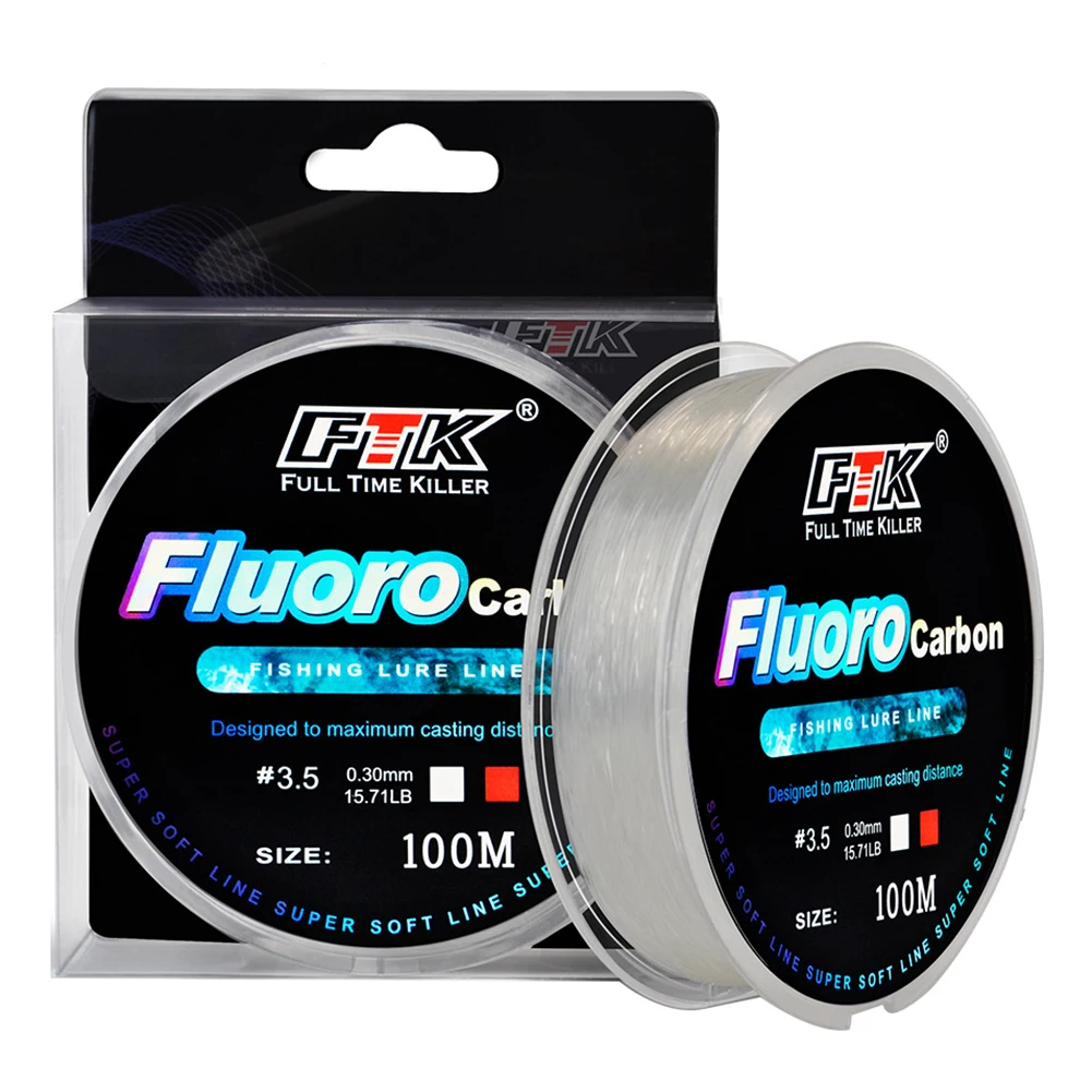 1 Roll 100m Fluorocarbon Fishing Lure Line 4.13-34.32LB Carbon Fiber Leader Fly Fishing Line Super Soft Line nylon lure line