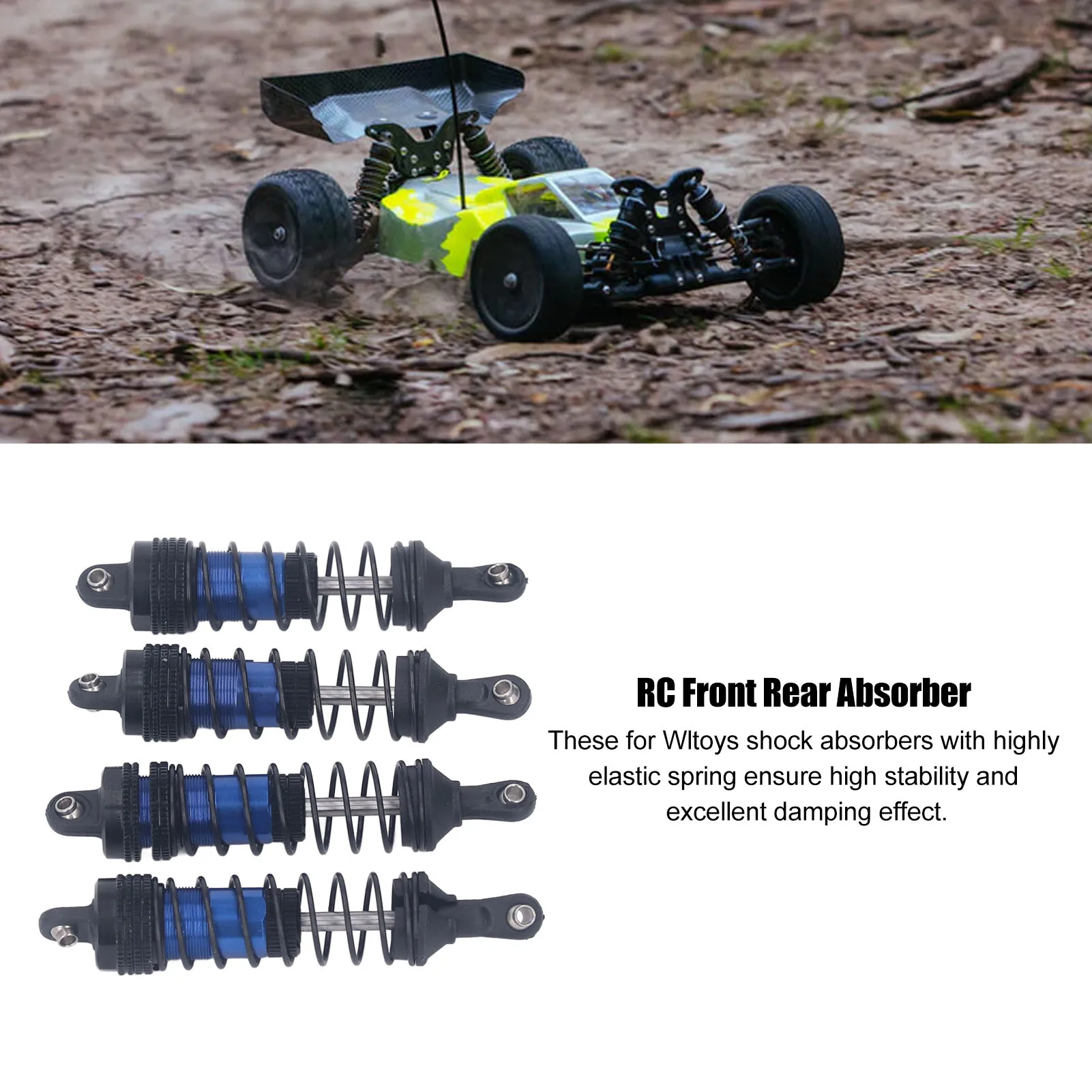 

Shock Absorber High Elasticity Stable Aluminum Alloy RC Car Shock Absorber Easy Assembly for 1/14 1/16 RC Car