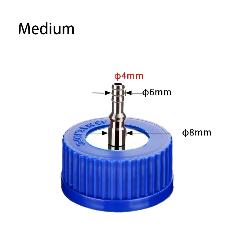 GL45 Refill Bottle Cap 1-4 Holes Stainless Steel Refill Bottle Cap Single Pass Four Pass  Reactor Fermenter Reagent Bottle