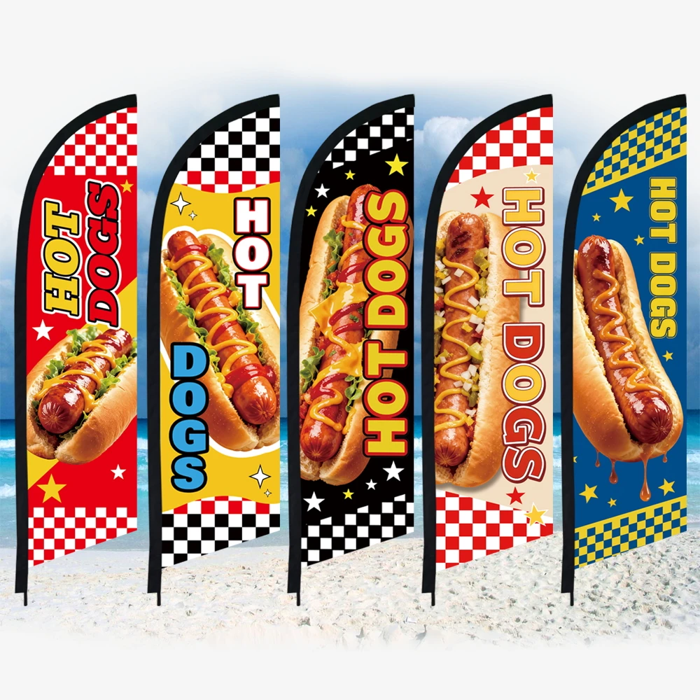 Food Snacks Banner - Флаг-вымпел для хот-догов с сосисками, баннер