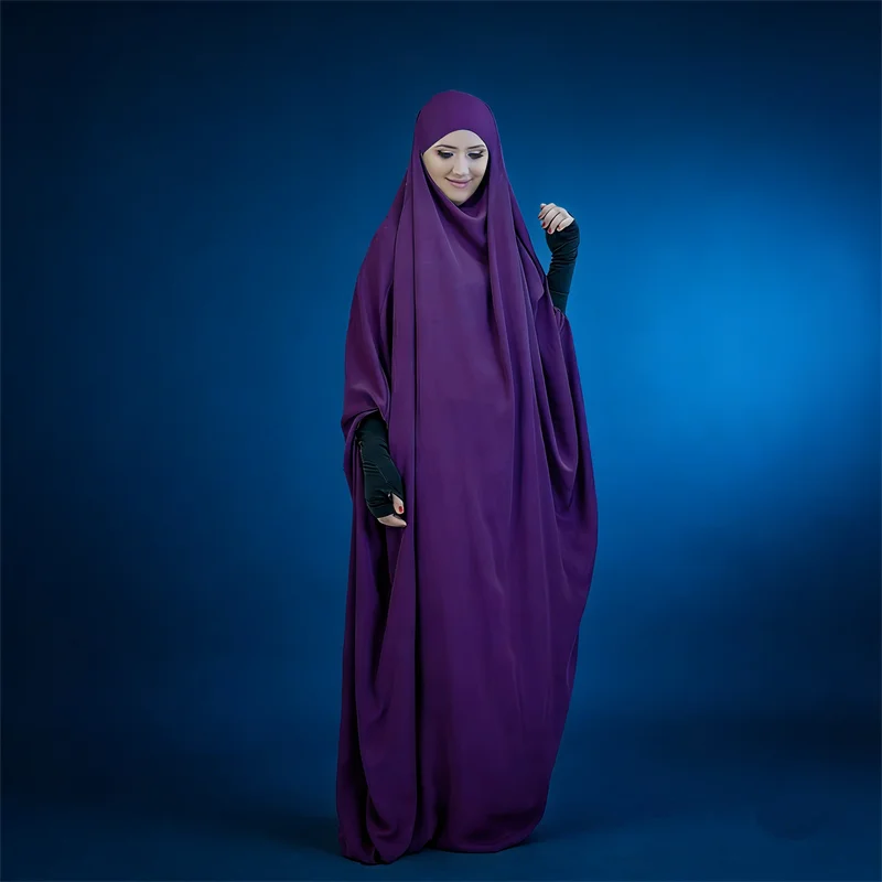 

Женское мусульманское платье-хиджаб с капюшоном, Абая, Ид, молитвенная одежда, халат, Абая, длинный химар, полное покрытие, платье Рамадана, исламская одежда