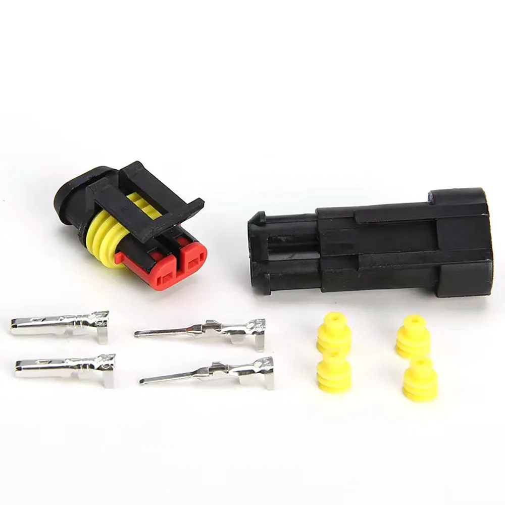 

20pcs(sets) Waterproof Automotive Male Female Electrical Connectors Plug 2-Pin Way with Wire for Car Motorcycle Scooter Marine