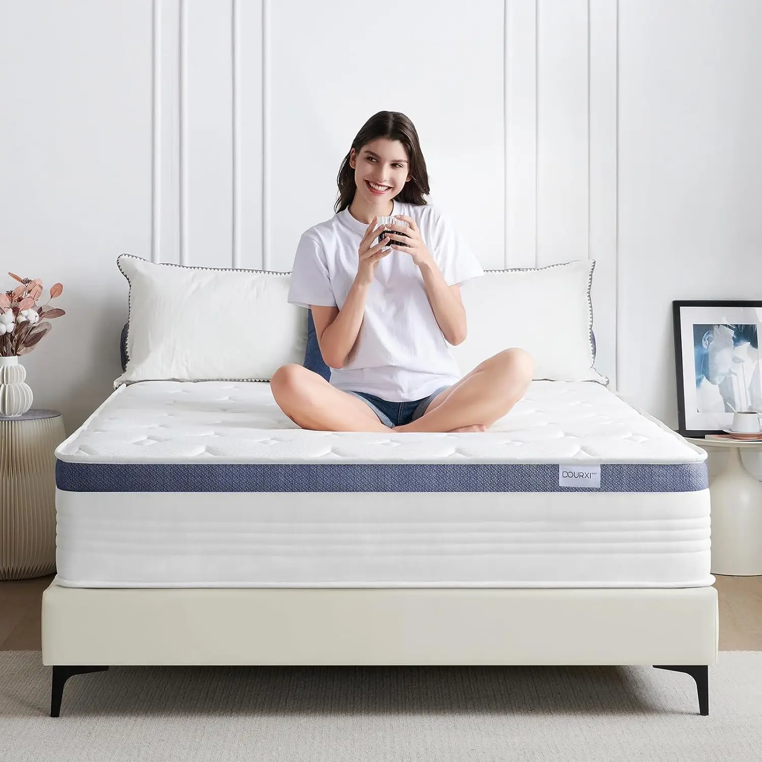 Full Size Mattress 10 Inch, Hybrid Full Mattress in a Box with Cooling Gel Memory Foam and Individually Pocket Innerspring