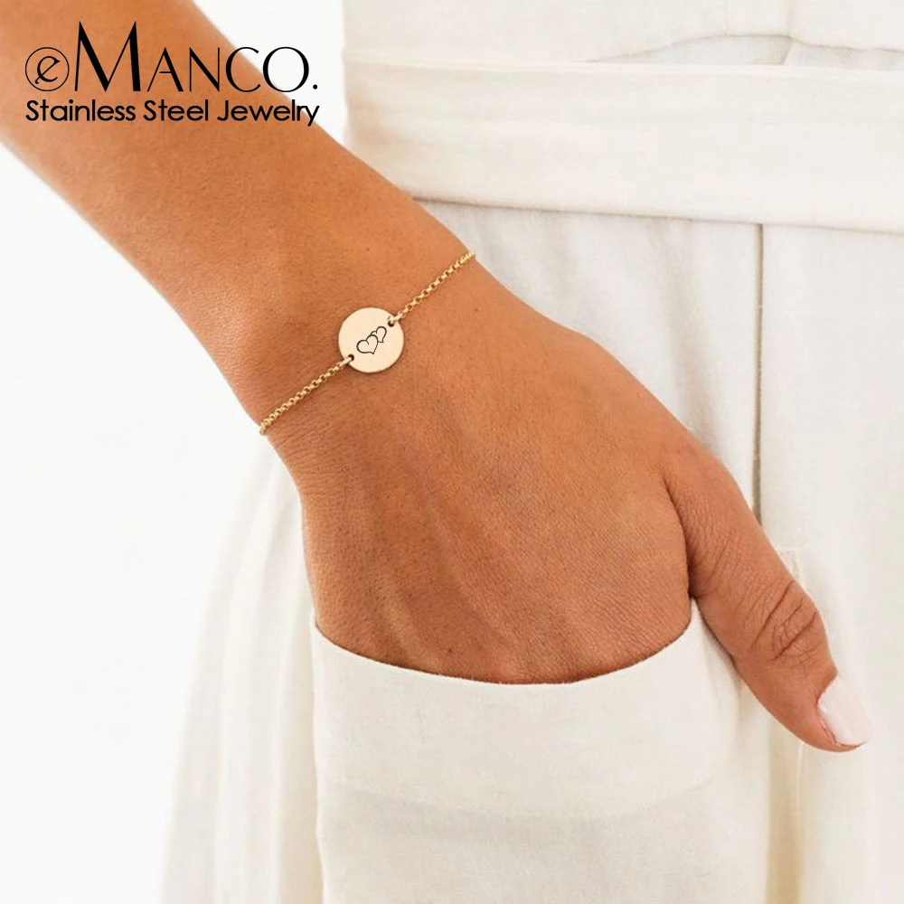 

eManco Stainless Steel Customized Botanical Monogrammed Bracelet Fashionable Women's Jewelry Mother's Day Gift
