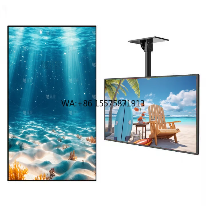 Custom 4K LCD Touch Screen Indoor Media Player 43 49 55 65 75 Inch Wall Mount Advertising Display OEM Made in China