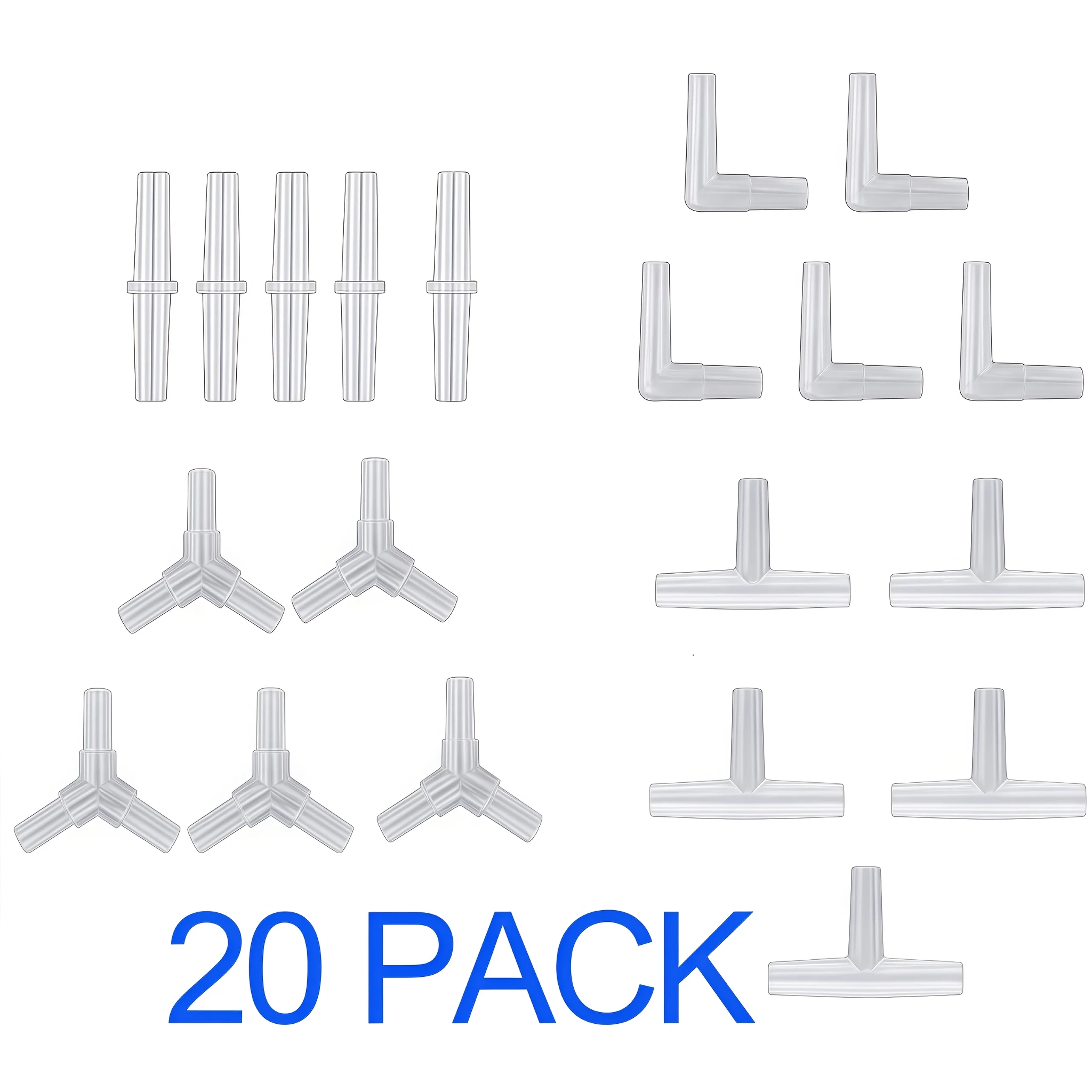 40/20-teiliges Anschluss-Set für Aquarien-Luftpumpen – langlebige Airline-Anschlüsse aus Kunststoff, 4 einzigartige Designs für die Sauerstoffverteilerung im Aquarium – Detail 6
