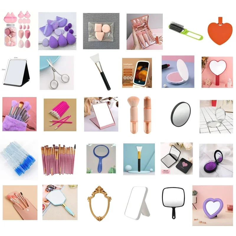 Handheld Vanity Makeup Mirror for Women, Carved Vanity Cosmetic Compact Mirror, SPA Salon Makeup Hand Mirror with Handle, Vintag