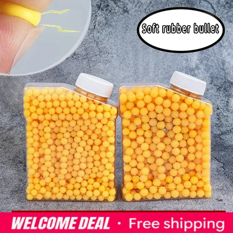 2027 22 6mm Yellow Soft Rubber BB Bullets Non-toxic Safe Toy Gun Outdoor Shooting Game Accessories New