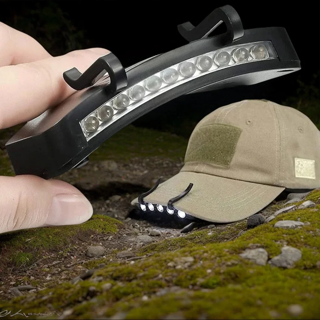 

Portable 11LED Baseball Cap Light - Hat Brim Headlamp for Cycling Hiking & Fishing