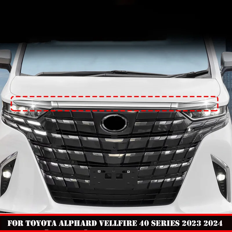 

Для Toyota Alphard Vellfire 40 серия 2023 2024 ABS Хром передний бампер капот решетка двигателя декоративная полоса крышка отделка наклейка