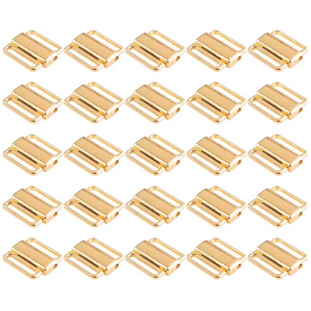 1Set 50Pcs Bra Shoulder Strap Buckles Bra Strap Anti-Slip Bra Clip Hook Bra Clasps Hooks for Women (Golden 12MM)