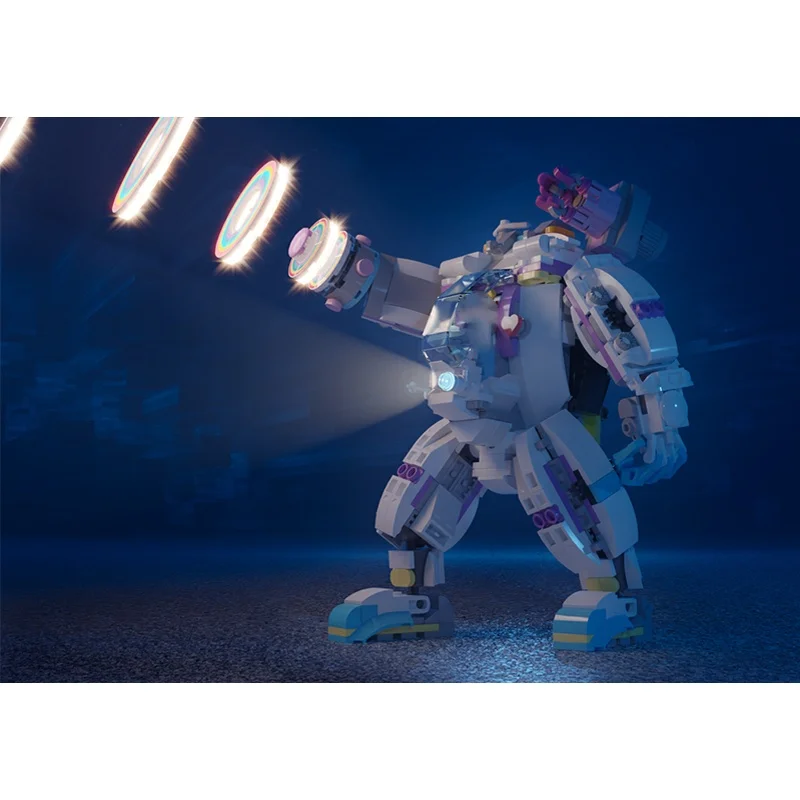 596ピース MOC ハートメルター Mk 2 レインボーベア メカモデル 組み立て式 クリスマスギフト ブロック おもちゃ 建築 DIYアイデア ブロック