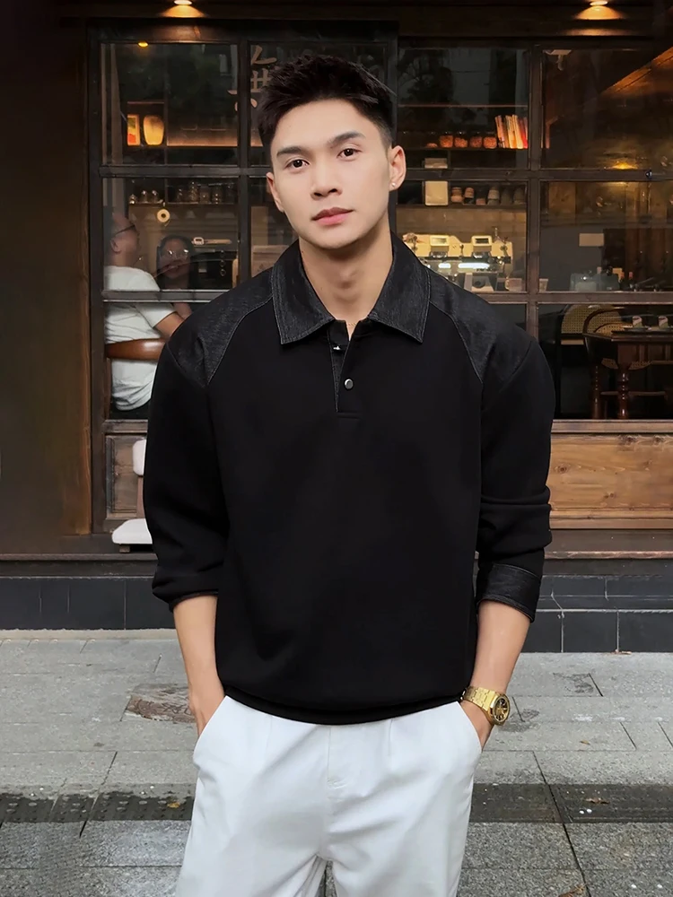 

Мужская толстовка Bla Splice Shoulder с американским воротником-стойкой, утепленная, с длинным рукавом, из плотного материала