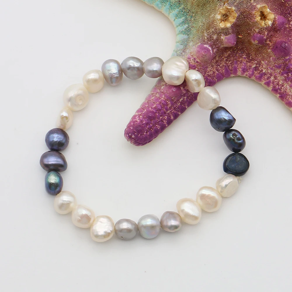 

Heteromorphic Baroque Bracelet Mixed-Color Retro Spliced Straight-Hole Beads 16cm Unique Jewelry Party Holiday Commemoration