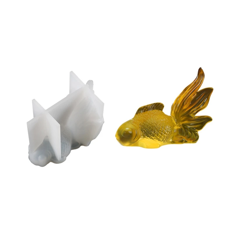 3D Crystal Large Goldfish Ornament Crafts Silicone Mold Suitable for Epoxy Resin Diy Crafts Jewelry Making Home Decor