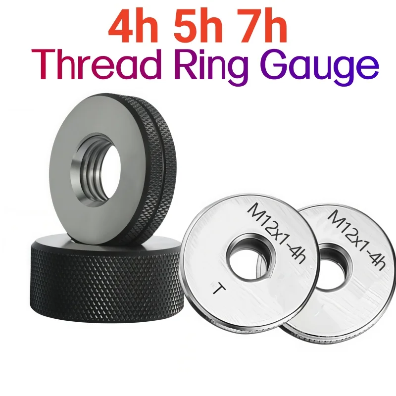 1SET Non-Standard Metric Fine Tooth Thread Ring Gauge 4h 5h 7h M2M2.5M3M3.5M4M5M5.5M6 1*GO+1*NOGO  Measure Tool