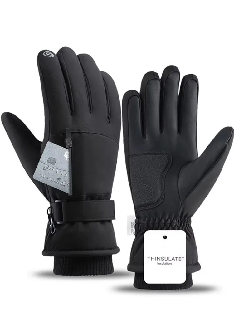 AliExpress GTUBIKE Men Winter Waterproof Cycling Gloves Sports Running Motorcycle Ski Touch Screen Fleece Gloves Non-slip Warm Full Fingers