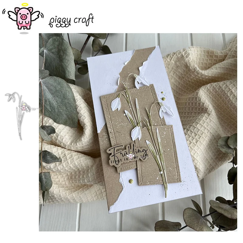 Piggy Craft metal cutting dies cut die mold Flowers leaves decoration Scrapbook paper craft knife mould blade punch stencils die