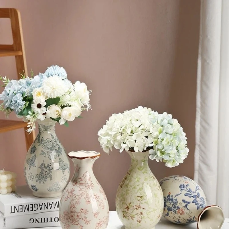 Advanced Vase Decoration, Chinese Blue and White Porcelain, Retro Ceramic Home Decor