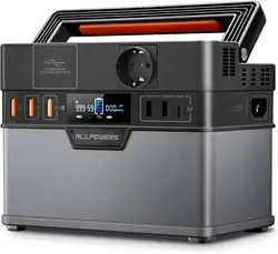 ALLPOWERS 110V 220V AC 300W Power Station Pure Sine Wave 288Wh Portable Generator Powering Car Refrigerator TV Drone Laptops