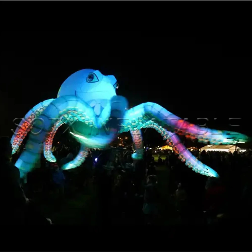 Light Up Octopus Hot Sale Giant Inflatable Octopus With Led Light And Long Tentacles For Festival Stage Decoration Inflatable