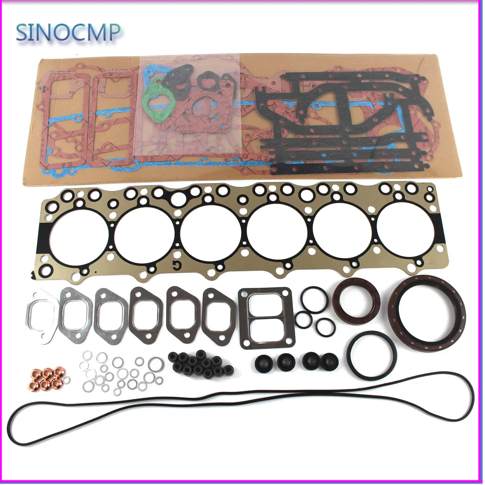 6BG1(T) Engine Overhaul Gasket Kit for Isuzu TCM Hitachi EX200-5 ZX200-1 ZX230 JCB Excavator NRR FSR Car Engine Rebuilding Kits