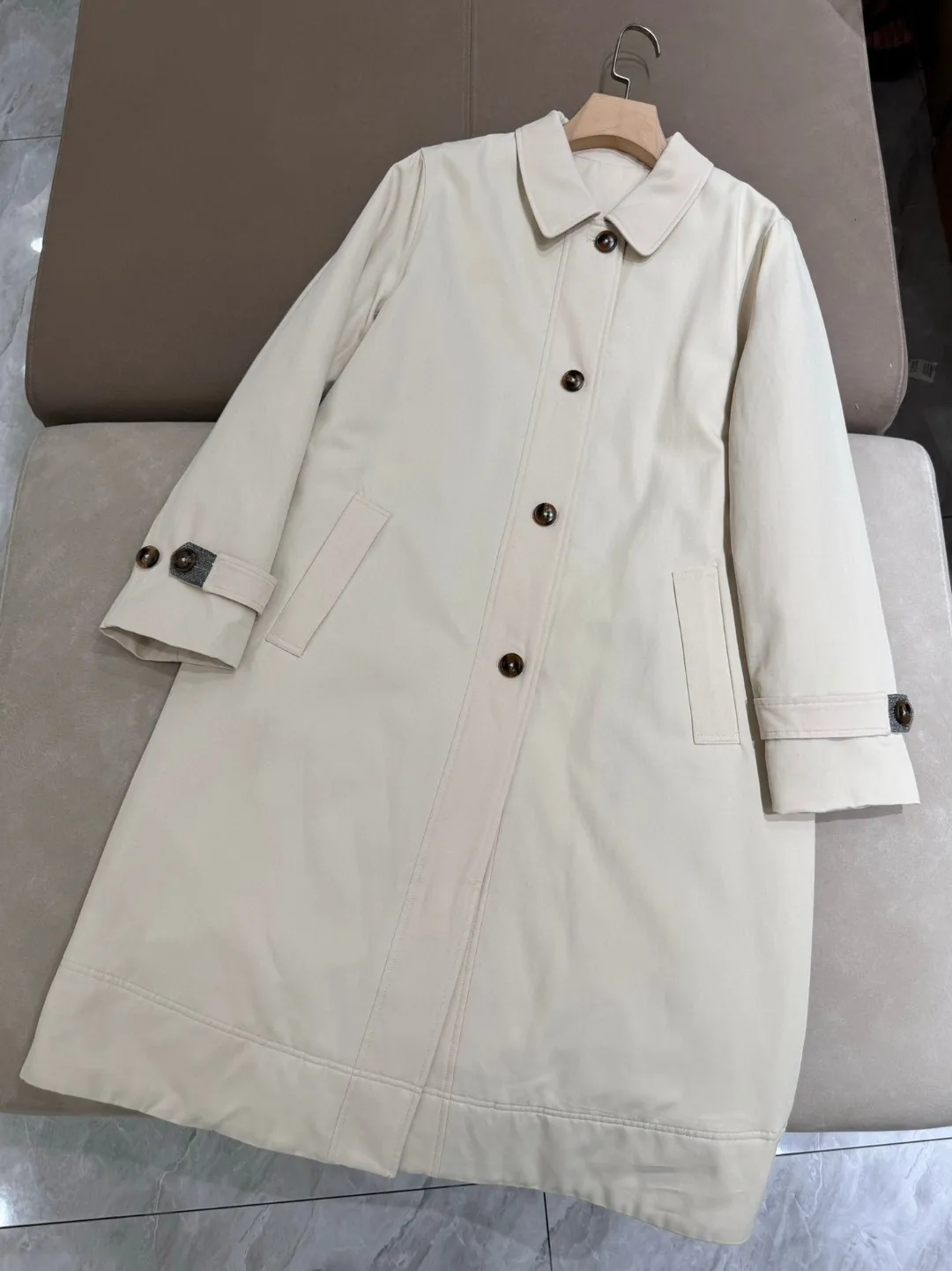 Casual autumn single breasted cotton trench coat