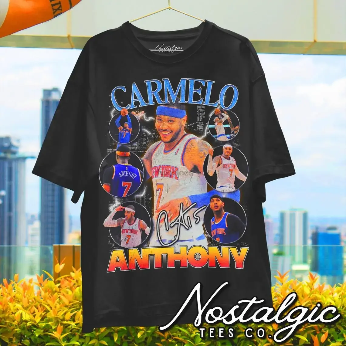 Camiseta Vintage Carmelo Anthony, camiseta de baloncesto, camiseta de regalo para fanáticos, camiseta Retro de baloncesto, camiseta gráfica Vintage de estilo años 90, Knicks Mel
