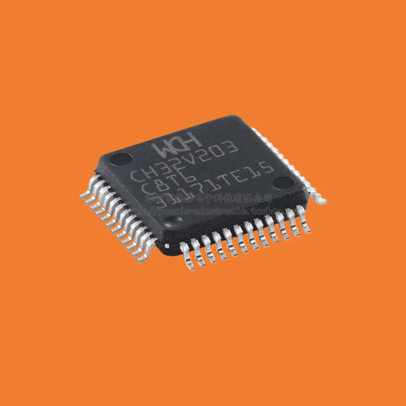 10PCS/Original Genuine CH32V203C8T6 LQFP-48 RISC-V Core 32-bit Microcontroller MCU