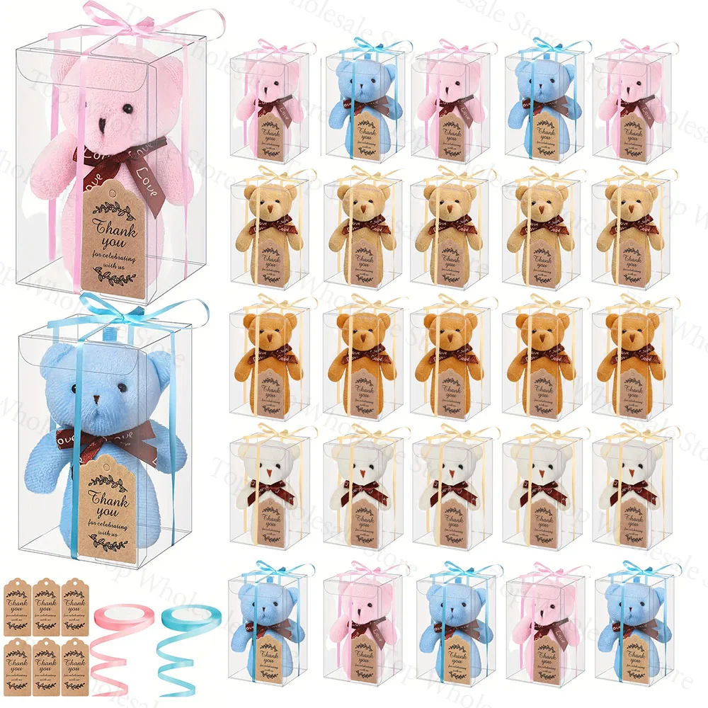 10-100Pcs Mini Bear Gifts for Baby Shower Stuffed Plush Bear Bulk Small Bear Wedding Christmas Xmas Decor Party Favor for Guest