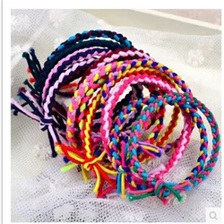 50PCS/lot Tri-color Hand-woven Rope Hair Accessories for Women Headband Elastic Bands for Hair for Girls Band Hair for Kids