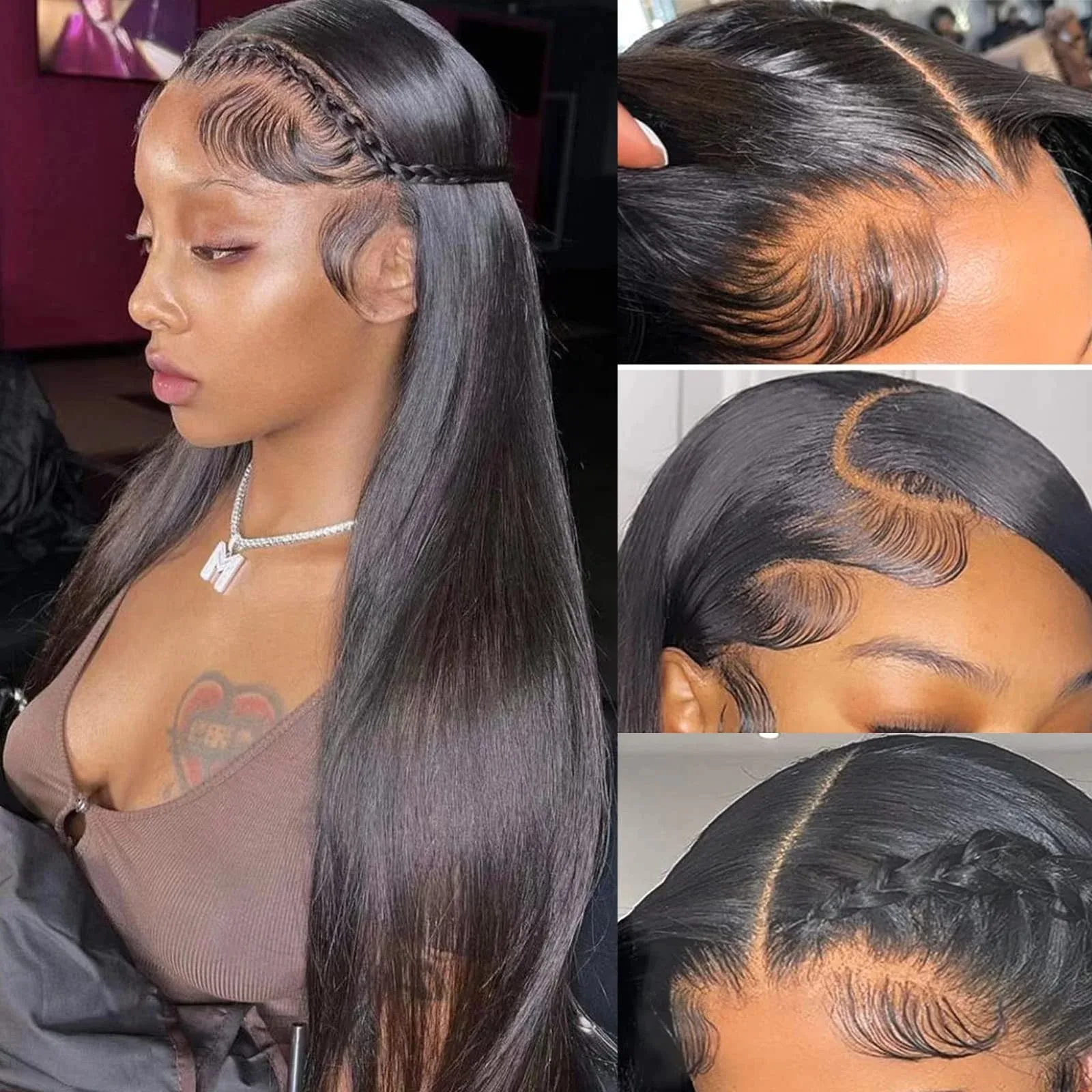 

30 40 дюймов 200 Плотность Bone Straight 13X6 Hd Кружевной фронтальный парик 13X4 Прозрачный кружевной фронт Предварительно выщипанные 100% человеческие волосы для женщин