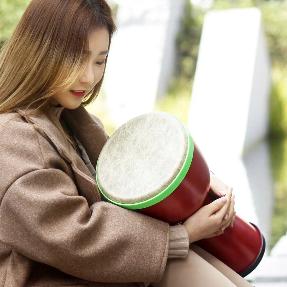 

Green African Drum for s Hand Percussion Small Durable Djembe Compact Lightweight Long Lasting Beginner Child Music