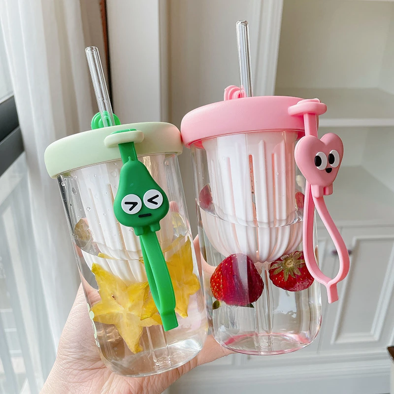 

Summer Lemon Cold Brew Plastic Straw Cup Cute Large Capacity Drinking Water Cup For School Girl Children Coffee Cups
