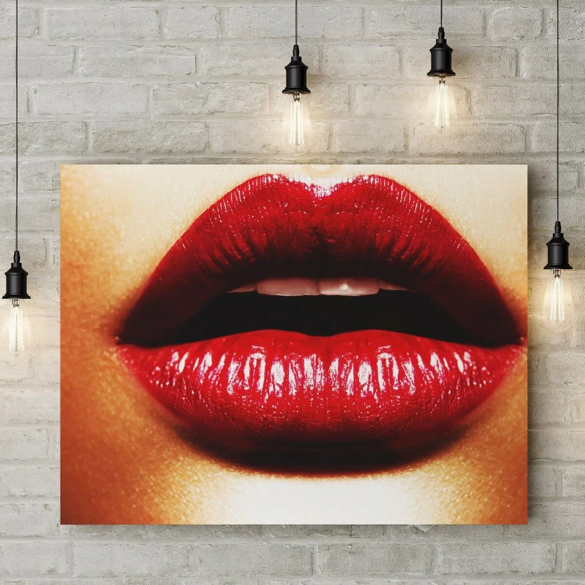 Fashion Beauty Salon Makeup Red Red Lips Lipstick HD Decorative Printed Posters Canvas Wall Art Pictures Home Decor Paintings