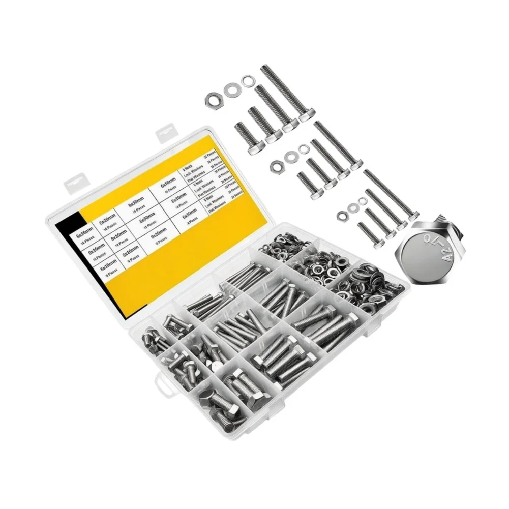 Black 304 Stainless Screw Set Stainless Steel Fastener Set Marine Grade Fasteners Secure Fit Design Organized Compartment Box