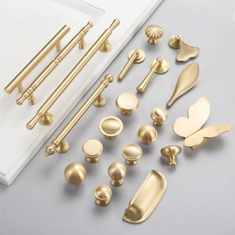 Luxury French Brass Cabinet Drawer Wardrobe Door Pull Handle Universal Furniture Hardware Home Decor Novelty New Indoor Elegant