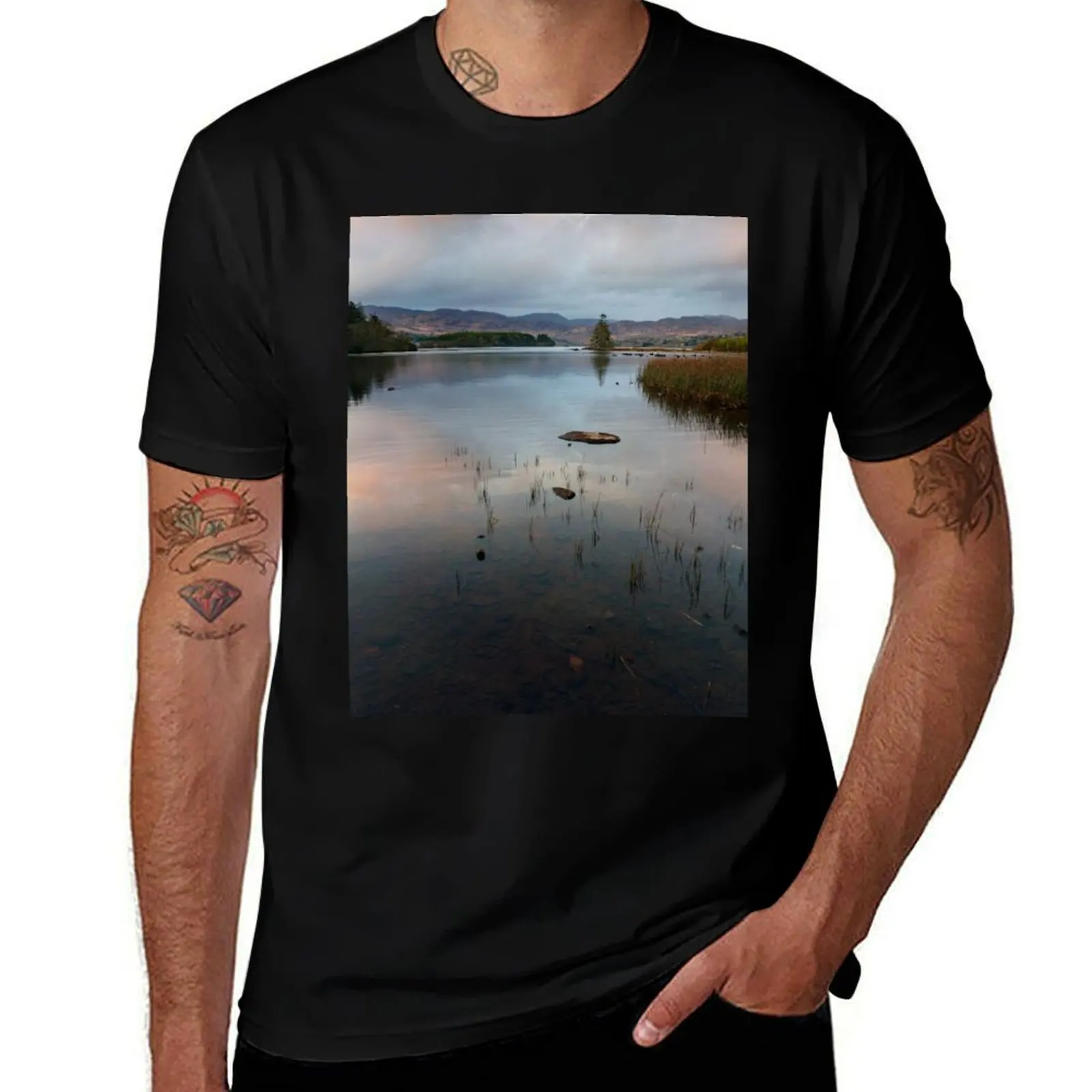 Lough Eske T-Shirt valentines clothes cotton graphic tees plus size tops graphic shirts anime shirts men