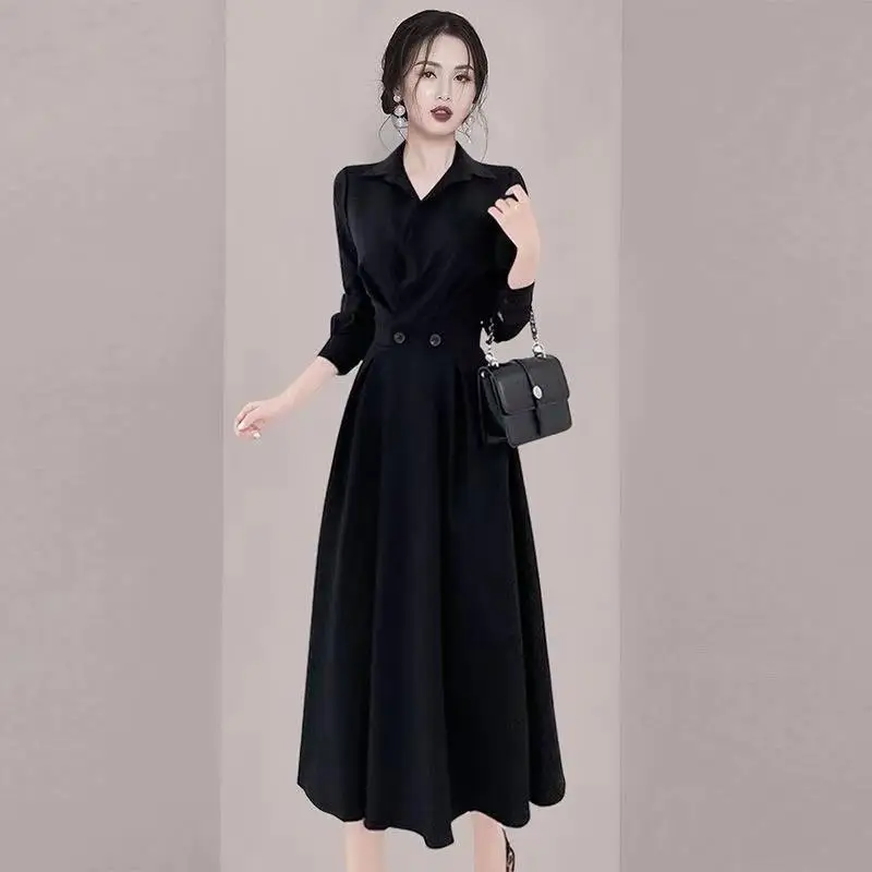 New French Hgh-end Shirt Dress for Autumn 2024, Stylish and Fashionable Women's Clothing