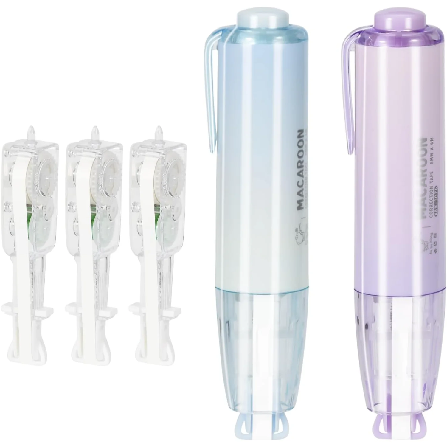 Refillable Retractable Whiteout Tapes for  Correction, Cute White Out Pens with   Tape Applicator for Writing Corrections Suppli