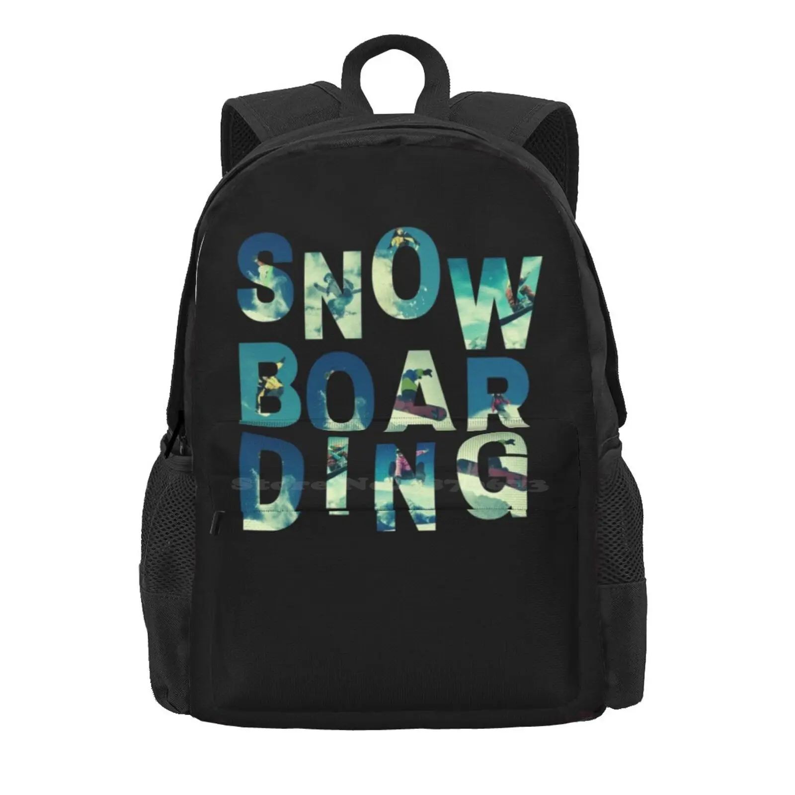 Cool Snowboard Typography Design Hot Sale Schoolbag Backpack Fashion Bags Coolest Snowboarder Extreme Sport Extreme Winter