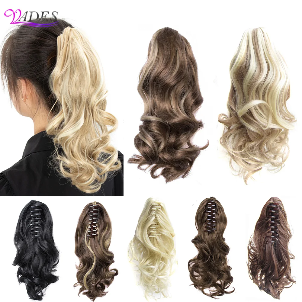 

Hair-Extensions Ponytails Hair Clip On Wavy Ponytails 14Inches Synthetic Blonde Hair Natural Extension Hair Clip For Women